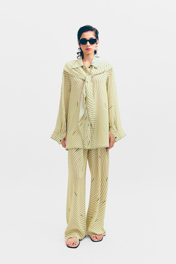 love birds Scarf Crepe Ripple Shirt