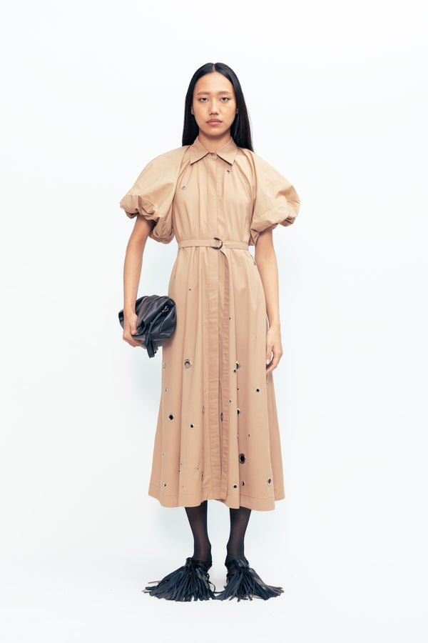 love birds Simone Rivetted Dress - Beige