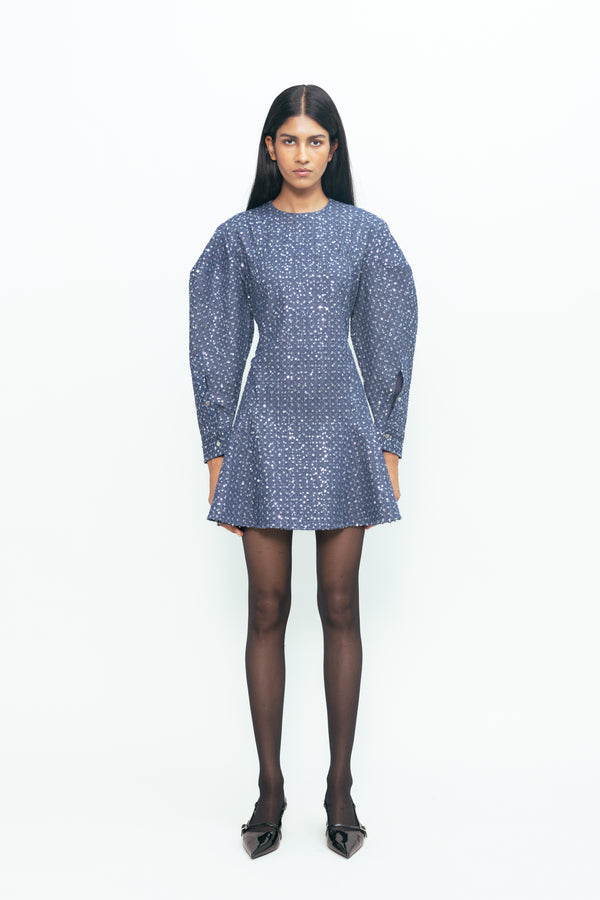 love birds Starburst Denim Dress