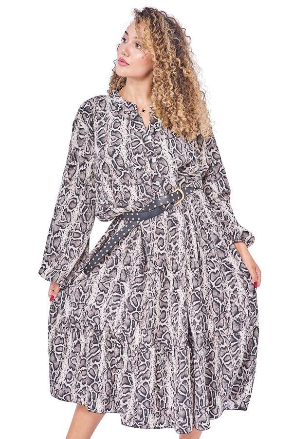 love my fashions All-Over Leopards Print Button-Front Dress