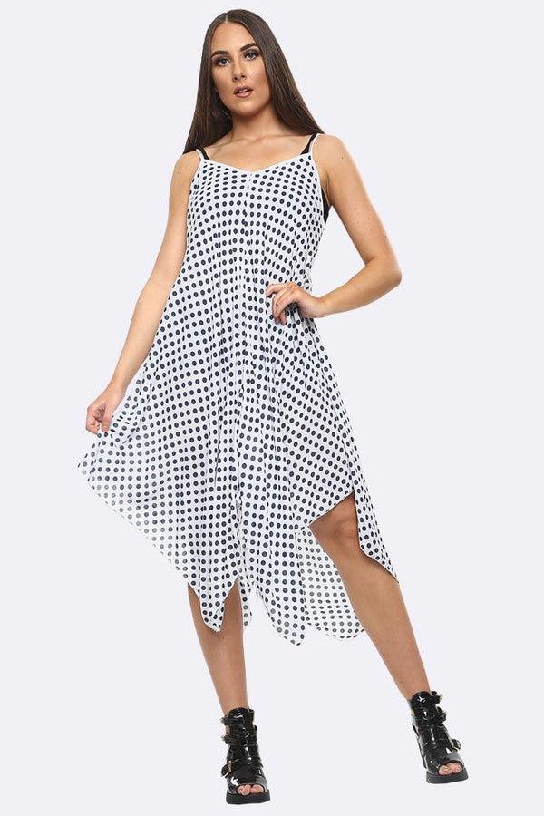 love my fashions Alysha Spot Print Sleeveless V Neck Hanky Dress