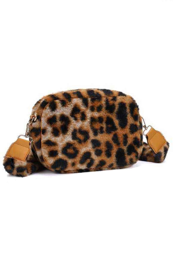 love my fashions Animal Print Faux Fur Shoulder Bag