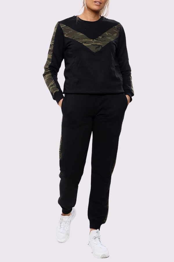 Love My Fashions Camouflage Print Side Panel Loungwear Tracksuit