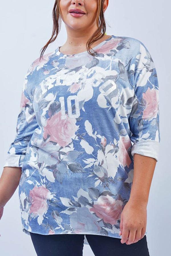 Love My Fashions Chicago Print High Low Hem Cotton Top