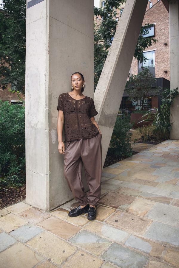 Love My Fashions Crocheted Openwork Design Tunic Cotton Top