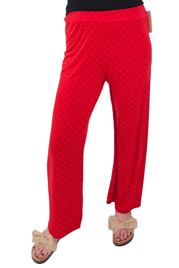 Love My Fashions Diamante Pattern Wide Leg Trousers