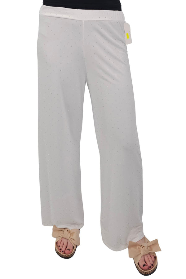 Love My Fashions Diamante Pattern Wide Leg Trousers