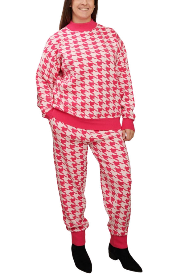 Love My Fashions Dog Tooth Pattern Knitted Viscose Co-Ord