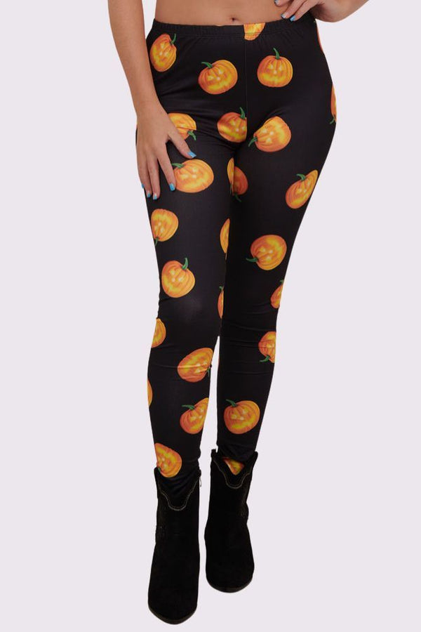 love my fashions Face Pumpkins Print Halloween Leggings