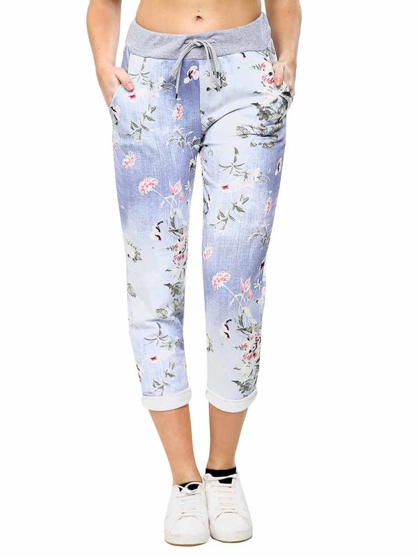 Love My Fashions Floral Print Pocket Drawstring Trousers