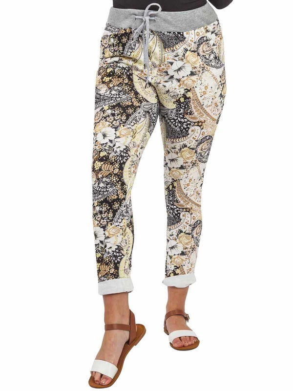 Love My Fashions Floral Print Pocket Drawstring Trousers