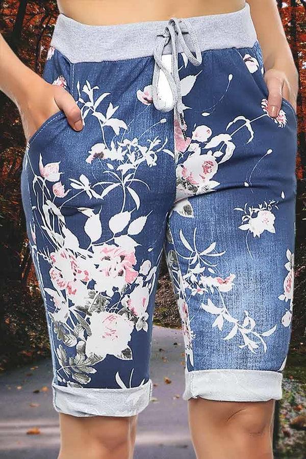 Love My Fashions Floral Printed 3/4 Drawstring Trouser