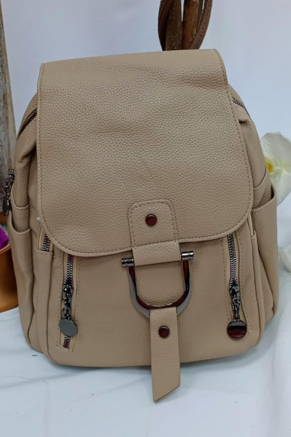 Love My Fashions Front Buckle Zipper Pockets Backpack Bag