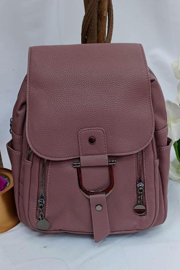 Love My Fashions Front Buckle Zipper Pockets Backpack Bag