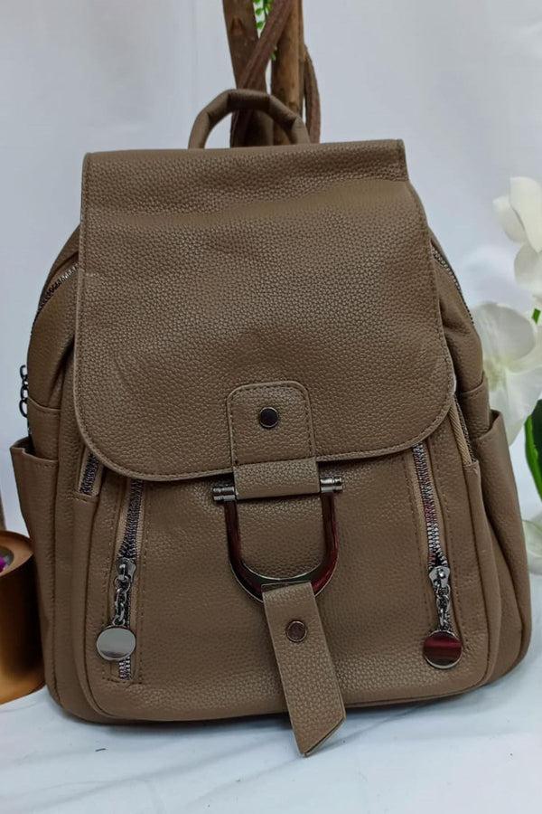 love my fashions Front Buckle Zipper Pockets Backpack Bag