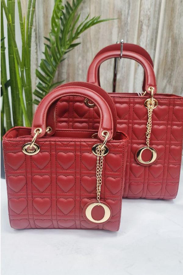 Love My Fashions Heart Pattern Tote Two Handle Shoulder Bag