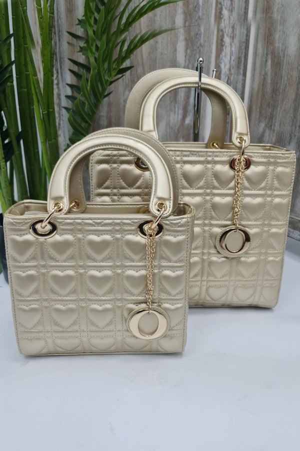 Love My Fashions Heart Pattern Tote Two Handle Shoulder Bag