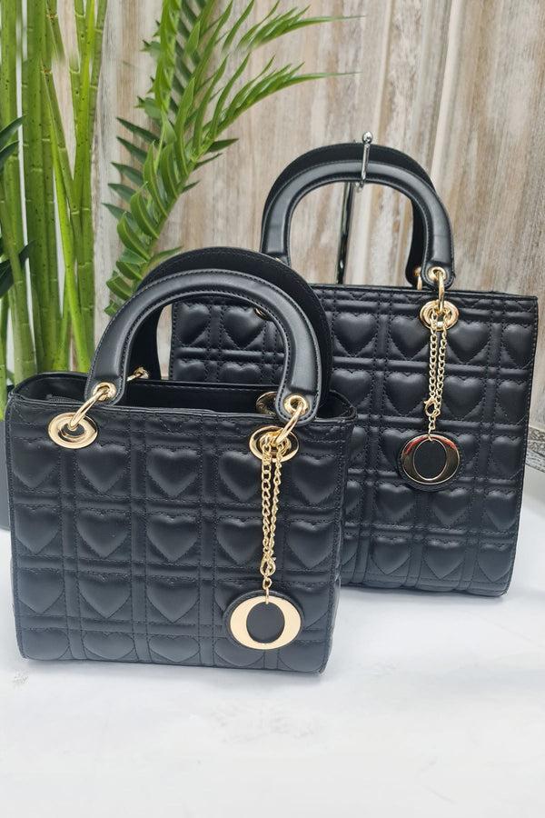 love my fashions Heart Pattern Tote Two Handle Shoulder Bag