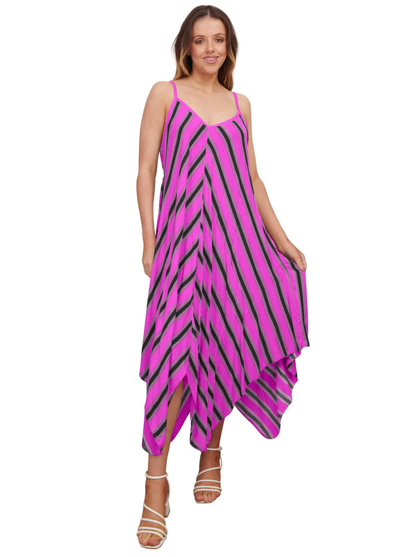 Love My Fashions Italian Chevron Strappy Hanky Hem Dress