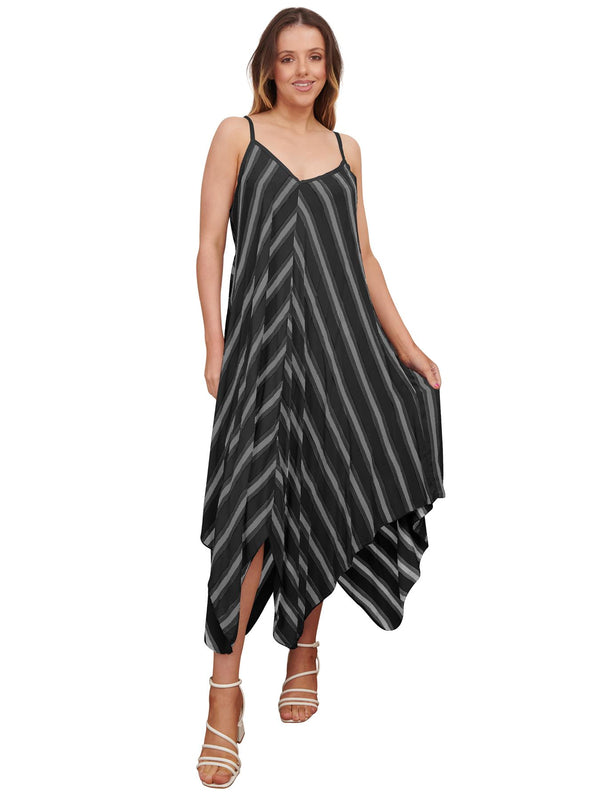 Love My Fashions Italian Chevron Strappy Hanky Hem Dress