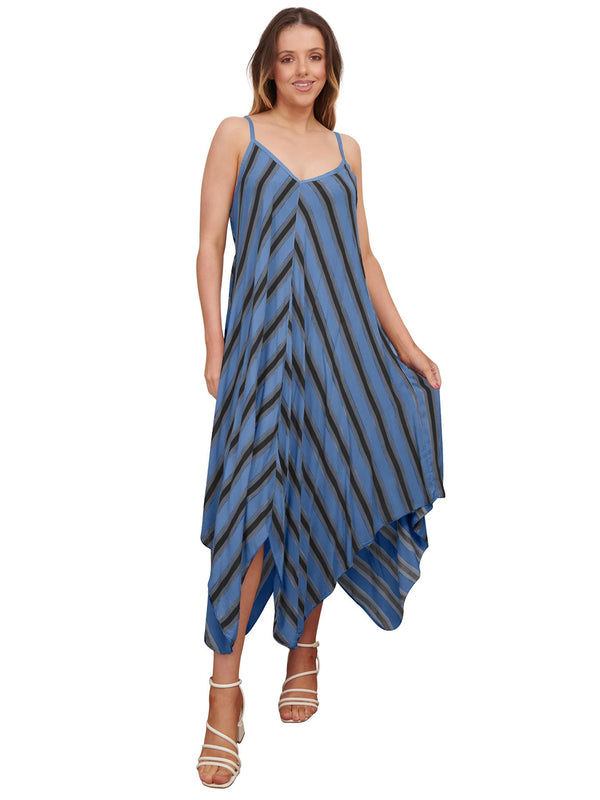 love my fashions Italian Chevron Strappy Hanky Hem Dress