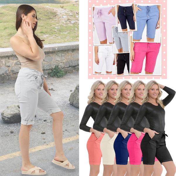 Love My Fashions Italian Drawstring Turn Up Crop Shorts