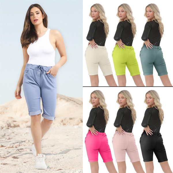 Love My Fashions Italian Drawstring Turn Up Crop Shorts