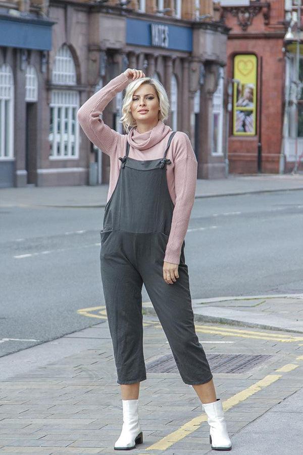 Love My Fashions Italian Plain Tie Fastening Dungaree