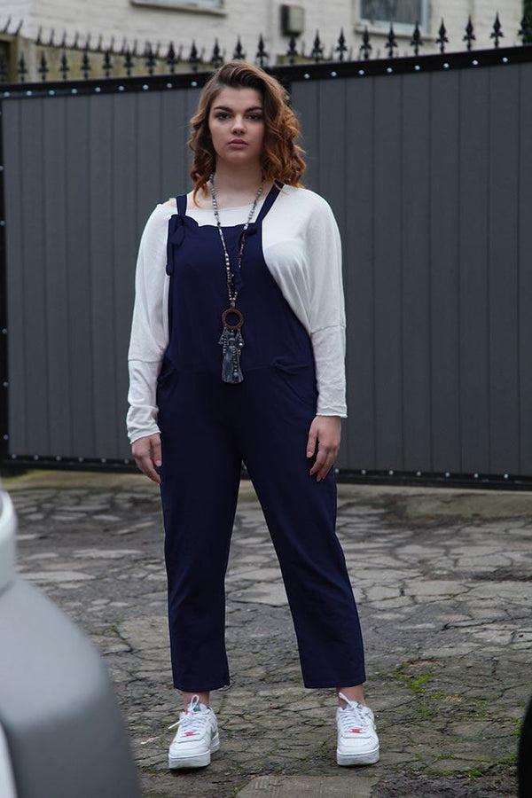 Love My Fashions Italian Plain Tie Fastening Dungaree