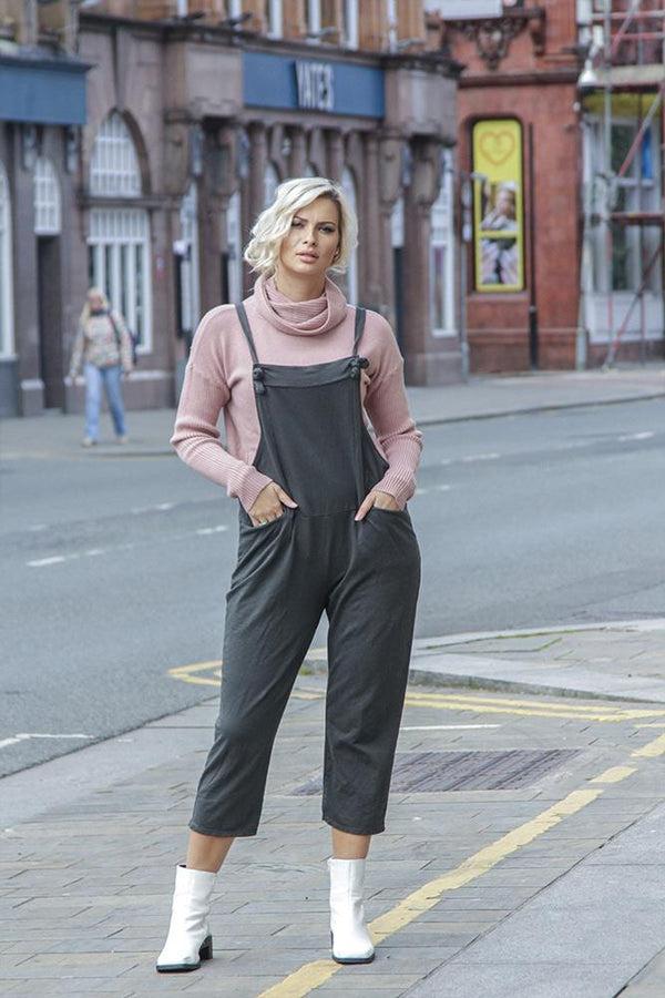 love my fashions Italian Plain Tie Fastening Dungaree