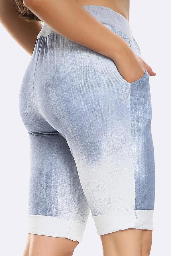 Love My Fashions Jazlyn Cotton Tie Dye Print 3/4 Drawstring Trouser