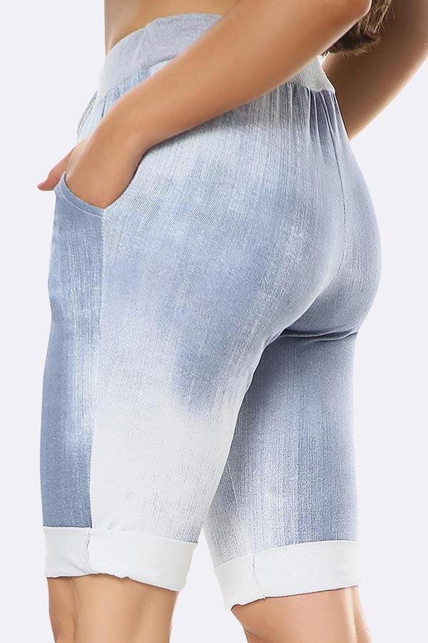 Love My Fashions Jazlyn Cotton Tie Dye Print 3/4 Drawstring Trouser