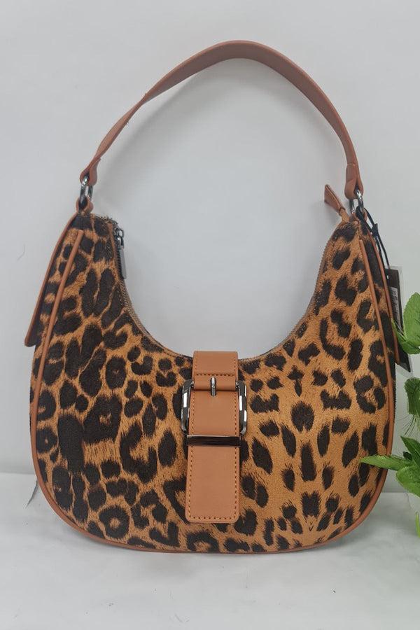 Love My Fashions Leopard Print Buckle Detail Shoulder Bag