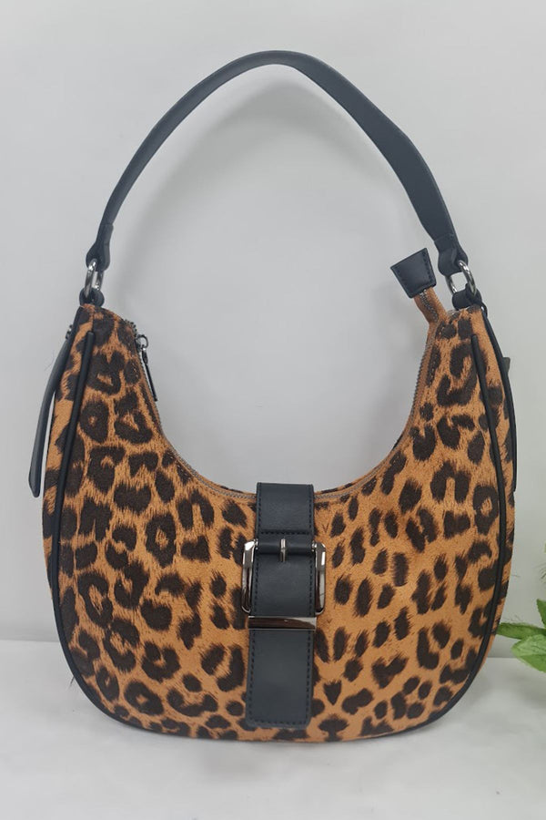 Love My Fashions Leopard Print Buckle Detail Shoulder Bag