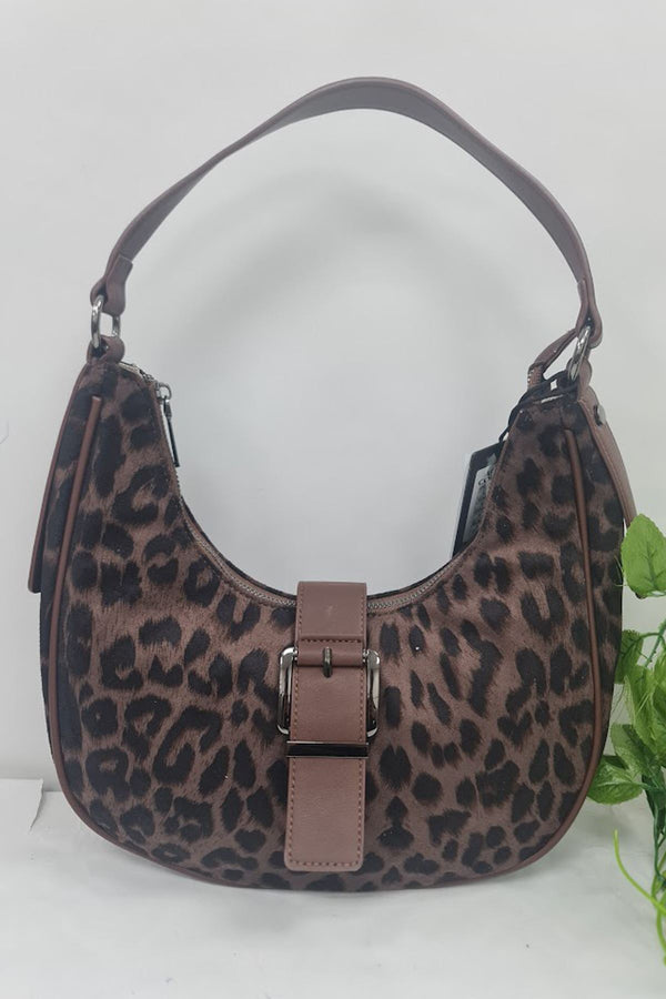 love my fashions Leopard Print Buckle Detail Shoulder Bag