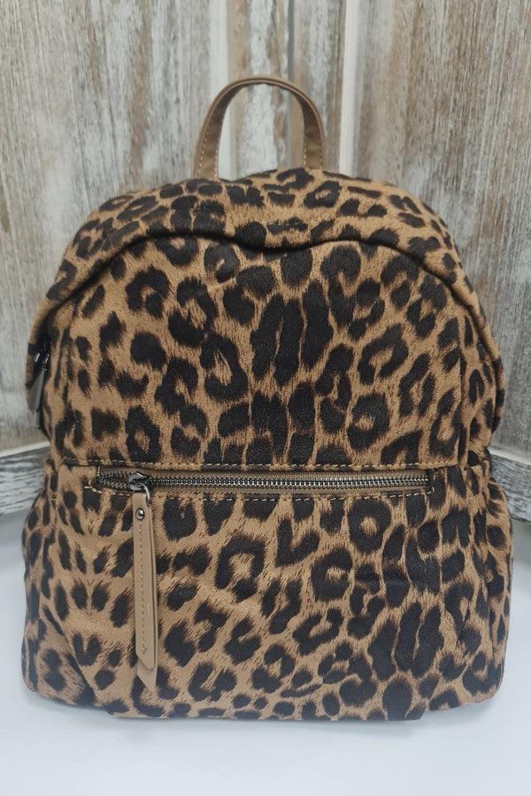 Love My Fashions Leopard Print Front Zip Backpack Bag