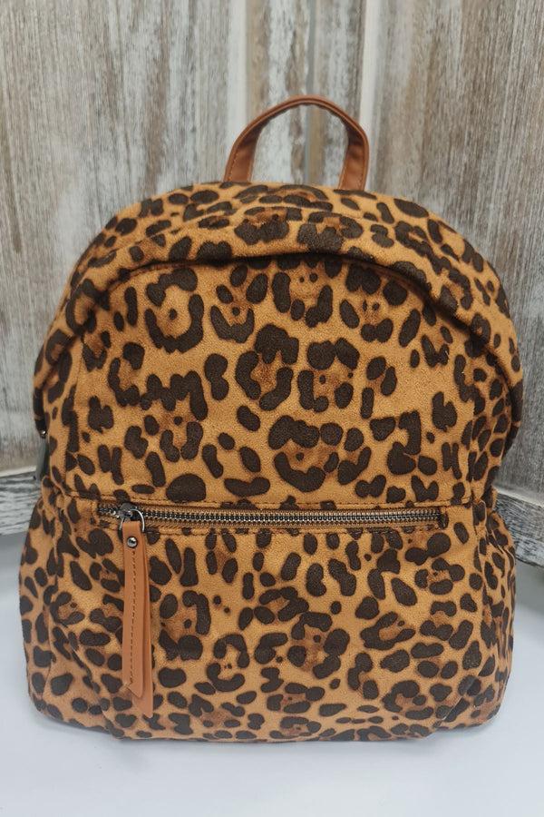 love my fashions Leopard Print Front Zip Backpack Bag