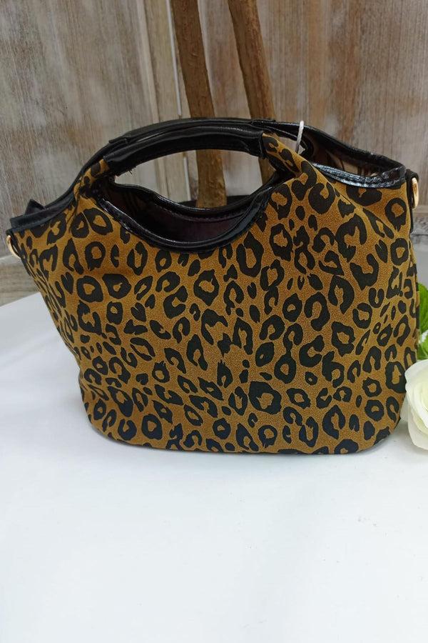 Love My Fashions Leopard Print Glossy Top Handle Bag