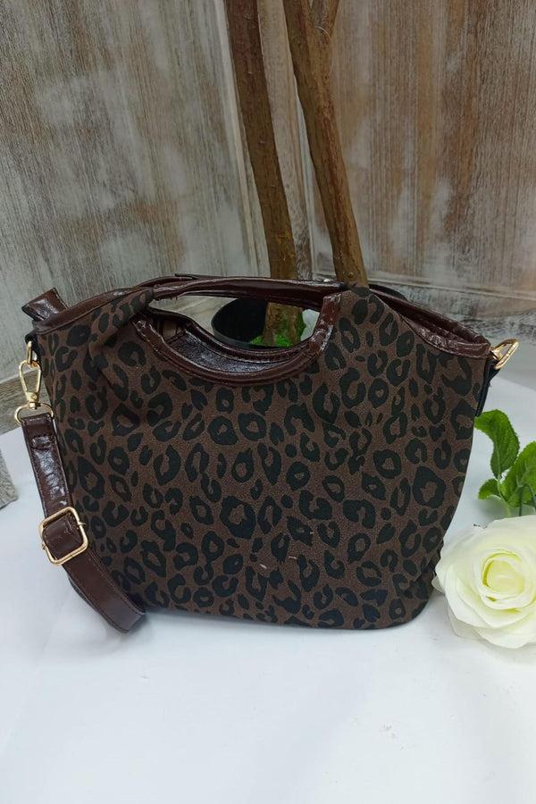 Love My Fashions Leopard Print Glossy Top Handle Bag