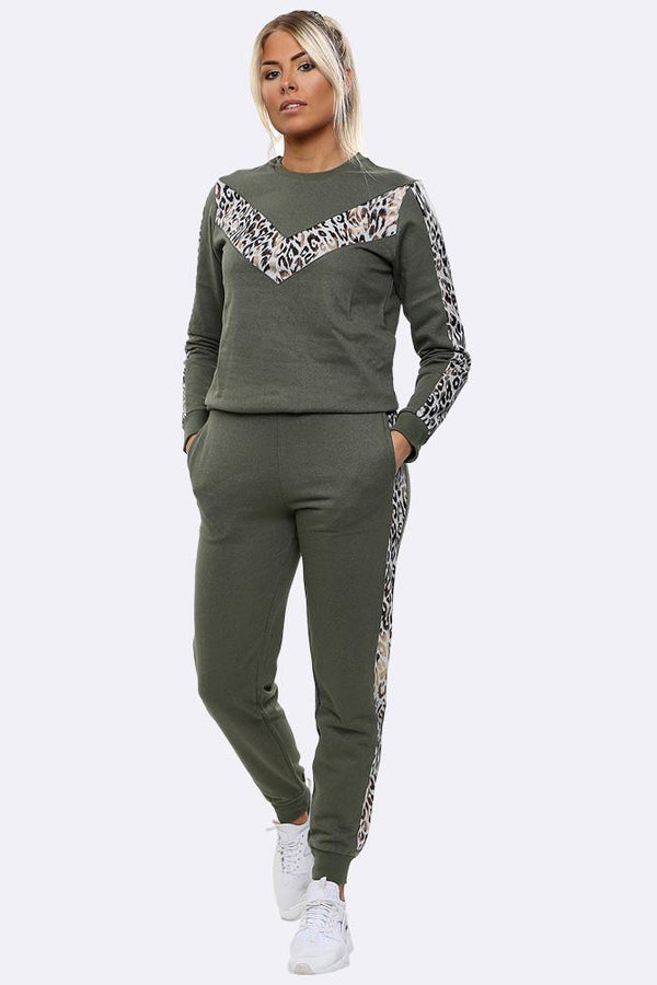 Love My Fashions Leopard Print Side Panel Loung Tracksuit