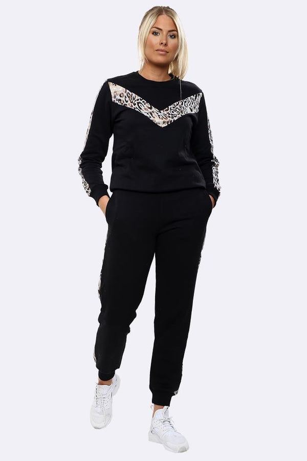 love my fashions Leopard Print Side Panel Loung Tracksuit