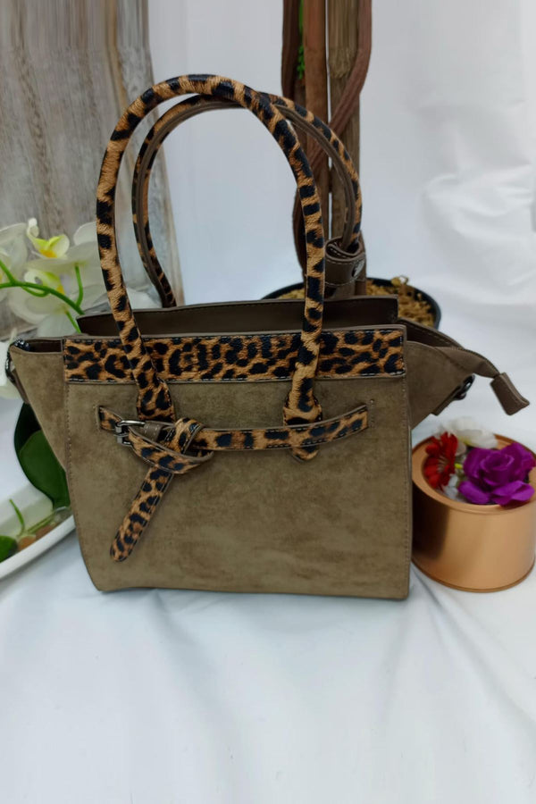 Love My Fashions Leopards Print Handle Belt Detail Shoulder Bag