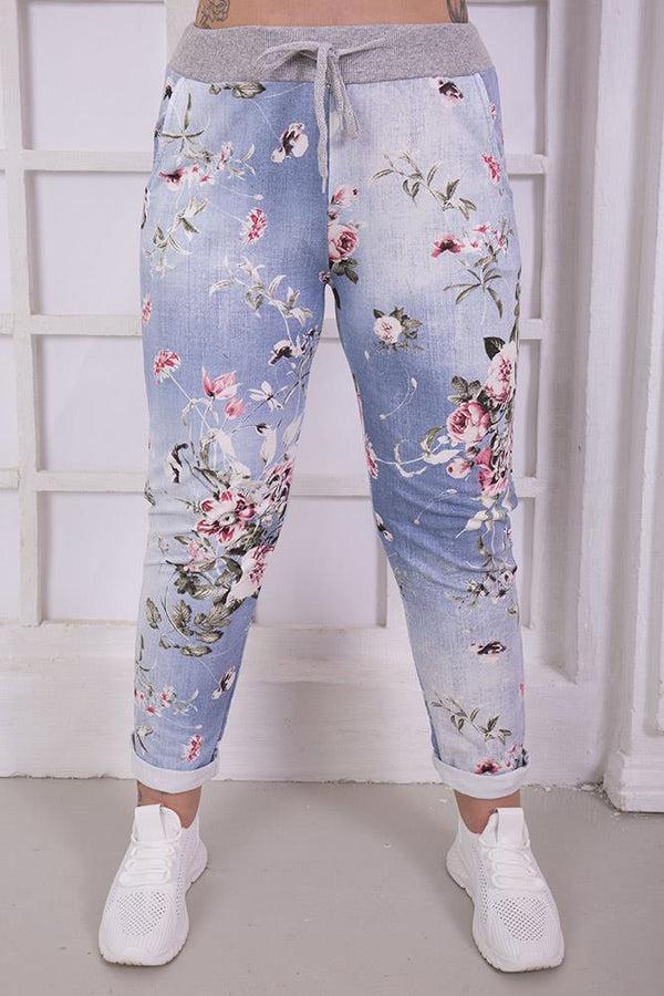 Love My Fashions Drawstring Waist Floral Joggers
