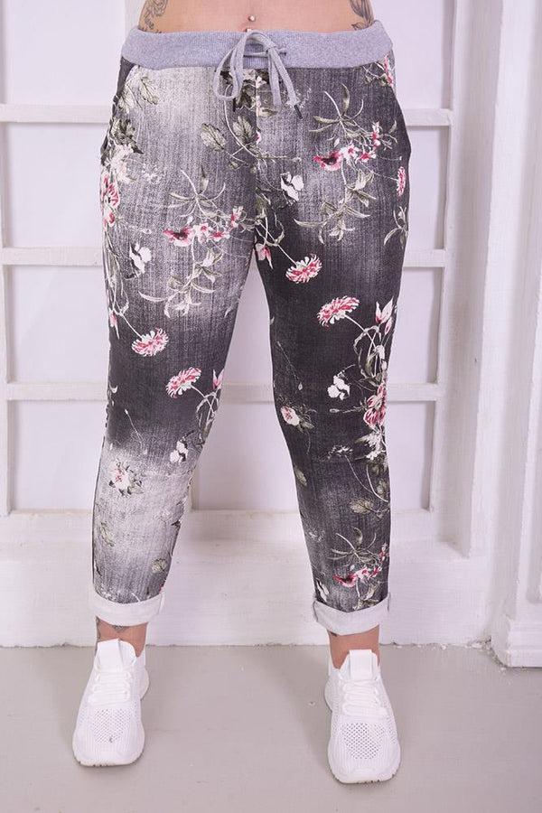 Love My Fashions Drawstring Waist Floral Joggers