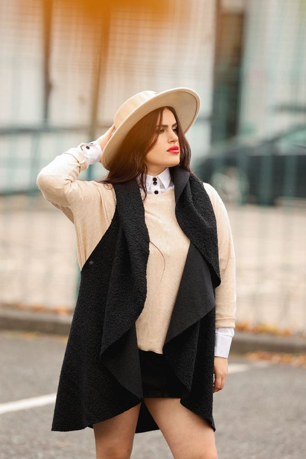 Love My Fashions Faux Drape Collar Vest