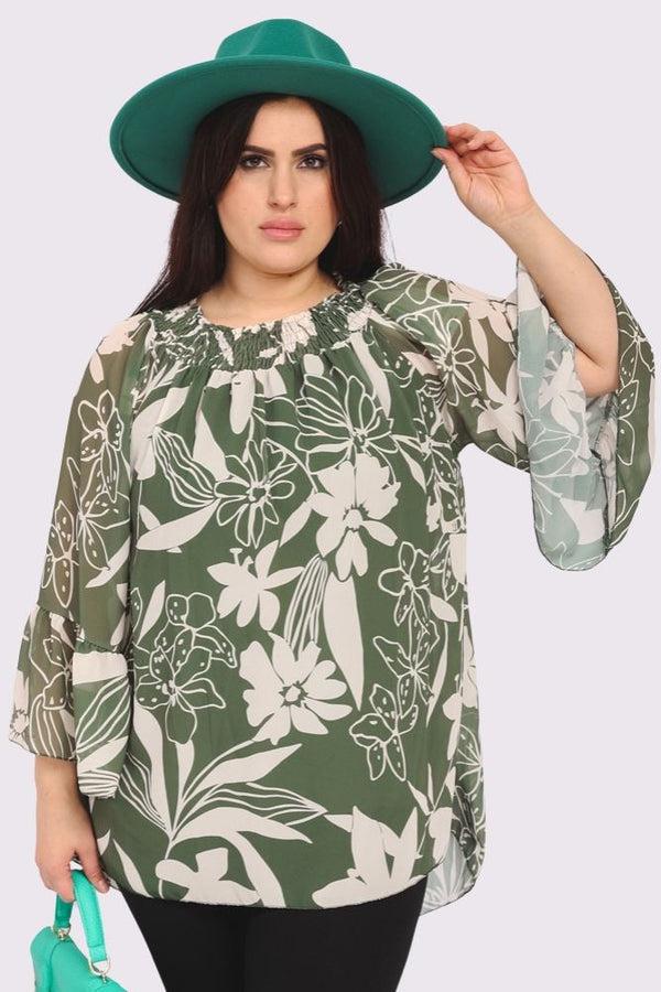 love my fashions Floral Print Flared Sleeve Top