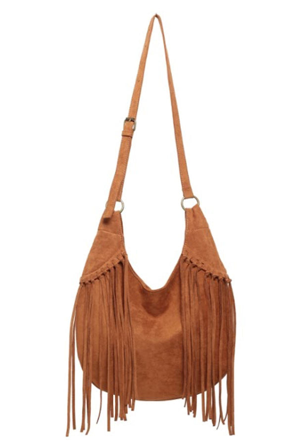 love my fashions Fringe Faux Suede Shoulder Bag