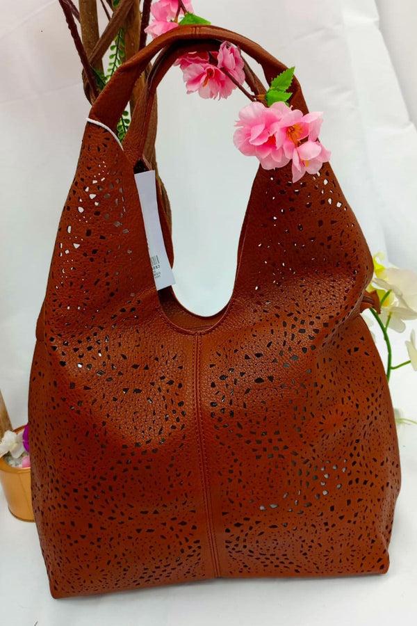 Love My Fashions Laser Cut Two Handle Shoulder Bag