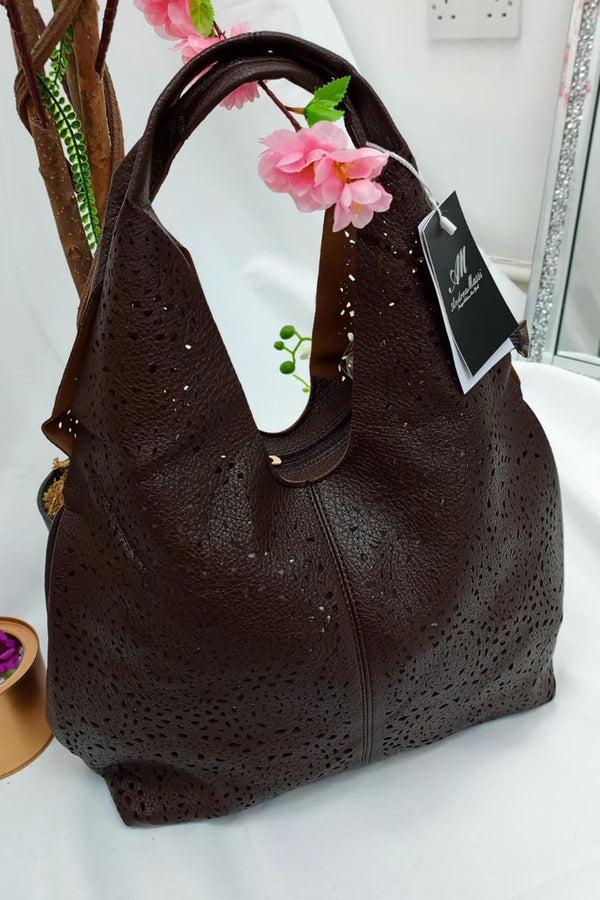 Love My Fashions Laser Cut Two Handle Shoulder Bag