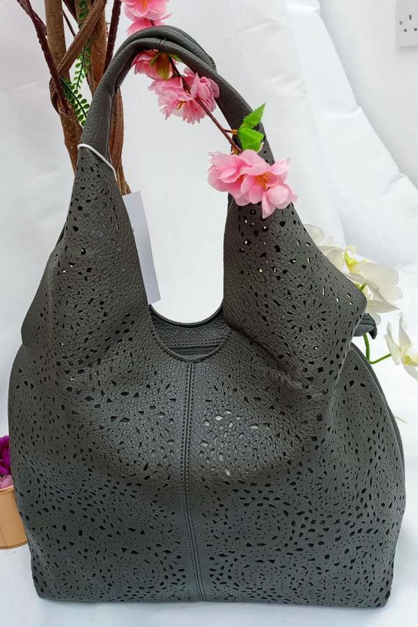 Love My Fashions Laser Cut Two Handle Shoulder Bag